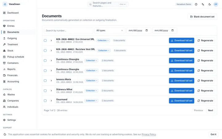 Documente legale: generare PDF, vizualizare și bundle complet dosar